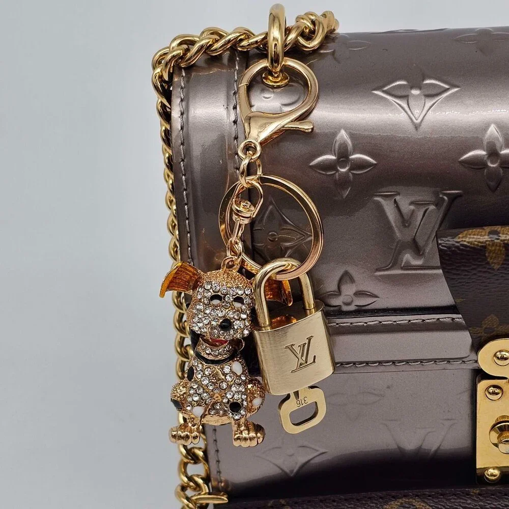 Authentic Louis Vuitton Gold Lock & Key ✨ Bag Charm Unbranded Dog Keychain